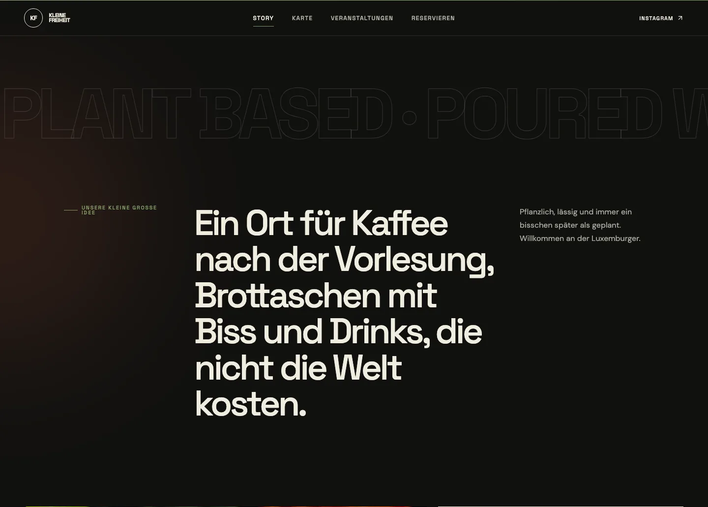 Sektion Unsere kleine große Idee mit Einleitungstext