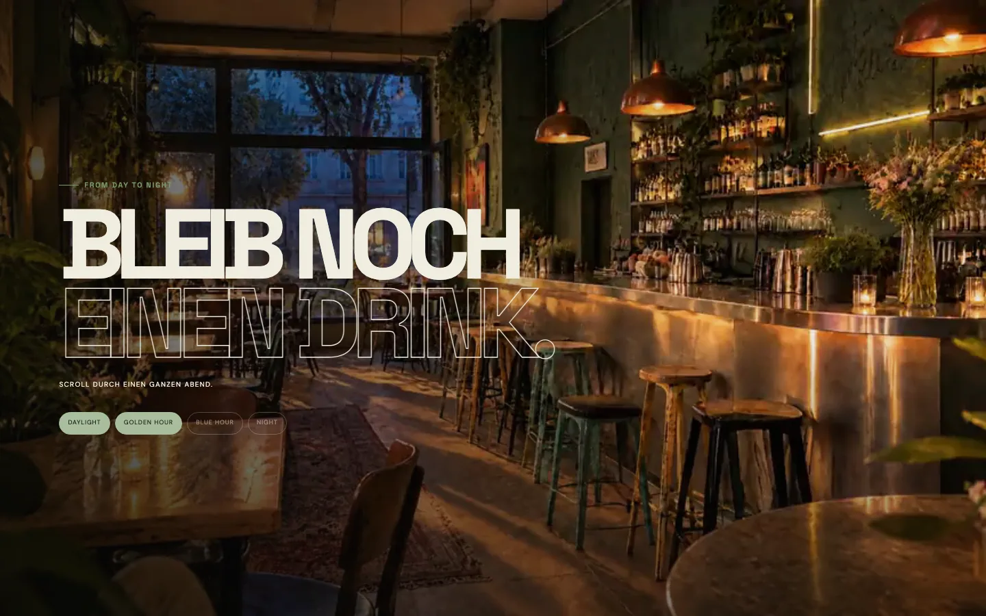 Sektion From day to night in der blauen Stunde