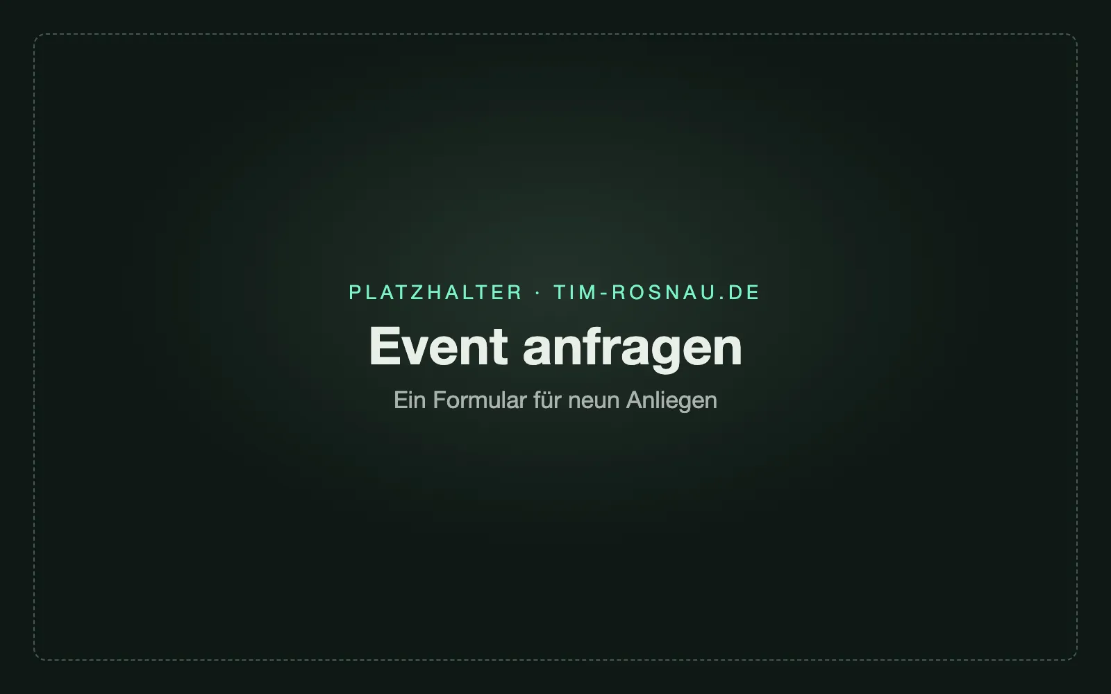 Anfrageformular auf tim-rosnau.de mit Auswahl des Anliegens