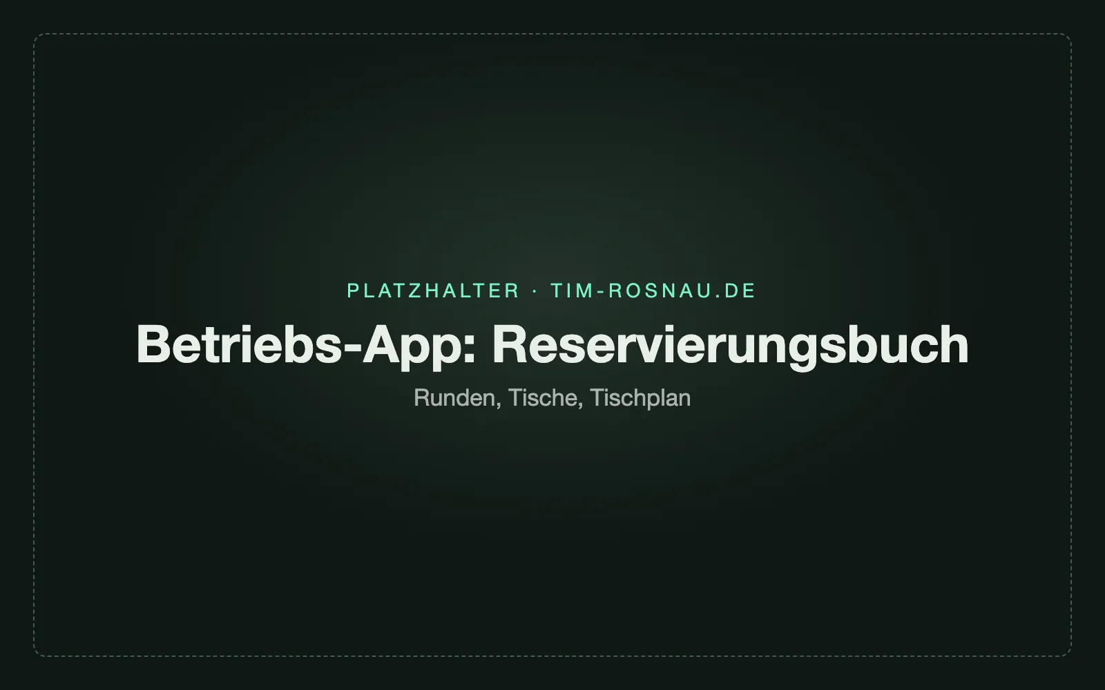 Reservierungsbuch der Betriebs-App mit Runden und Tischen