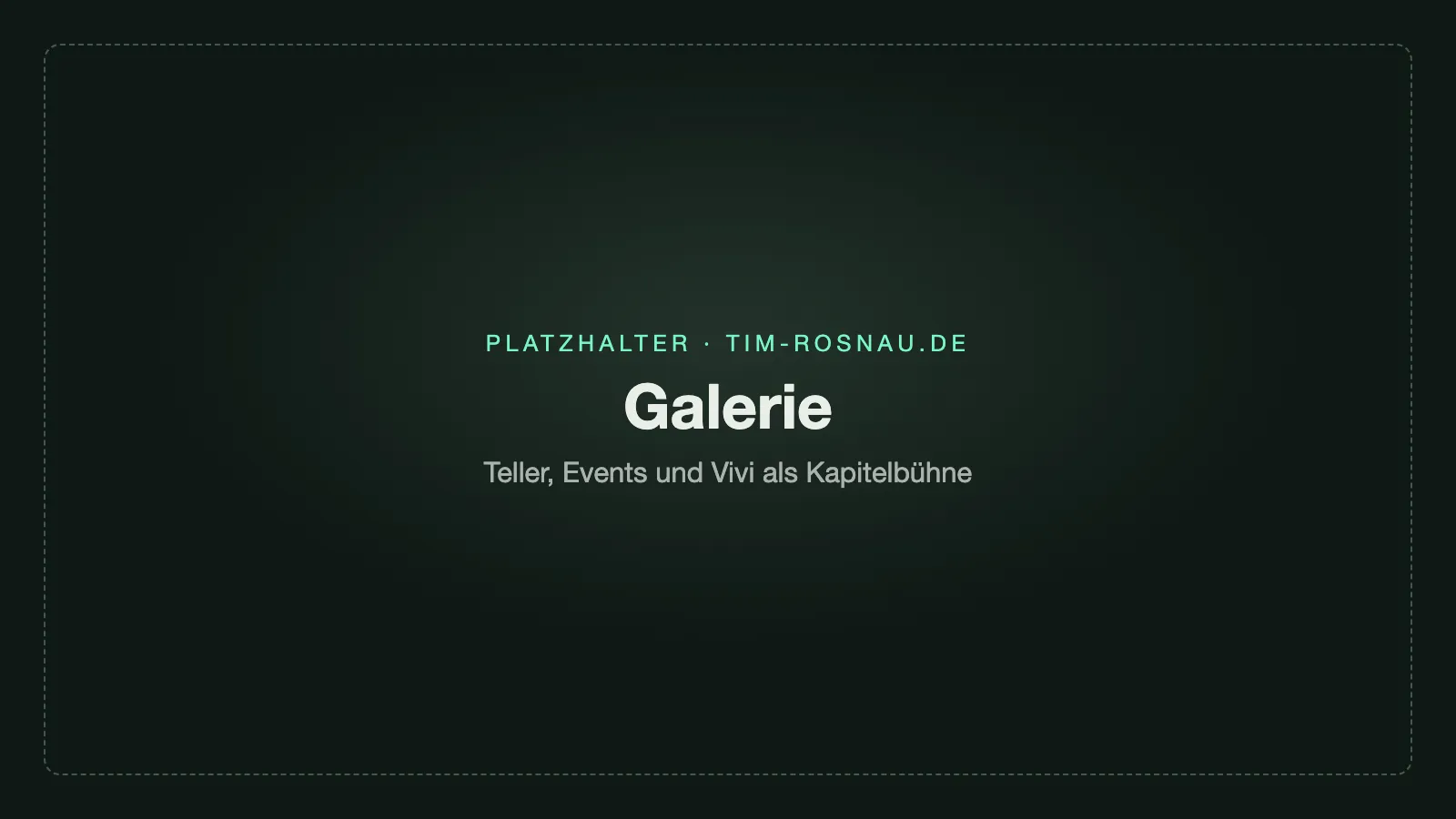 Galerie mit Tellern, Events und Vivi