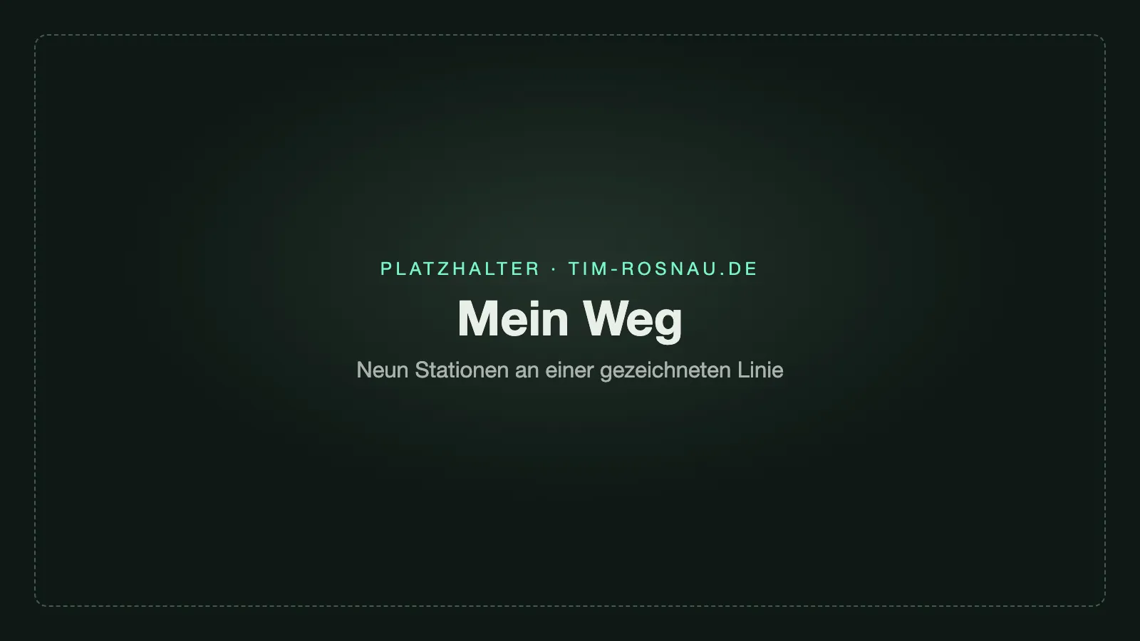 Lebenslauf von Tim Rosnau mit einer Linie, die sich beim Scrollen durch neun Stationen zeichnet
