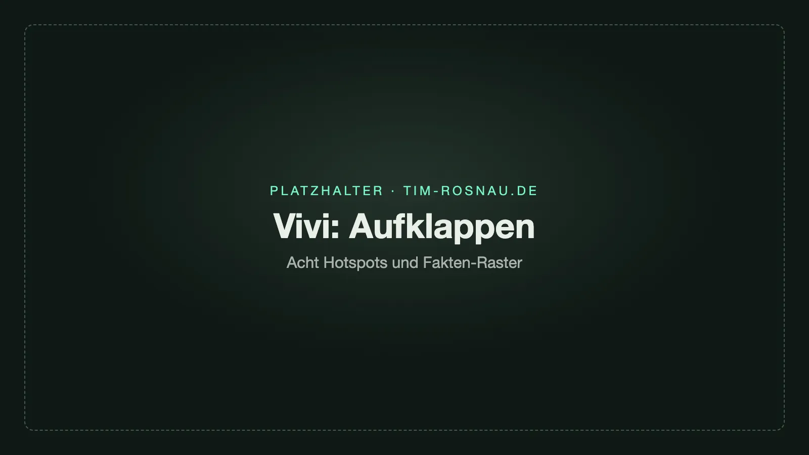 Aufgeklappte Vivi mit acht Hotspots und Fakten-Raster